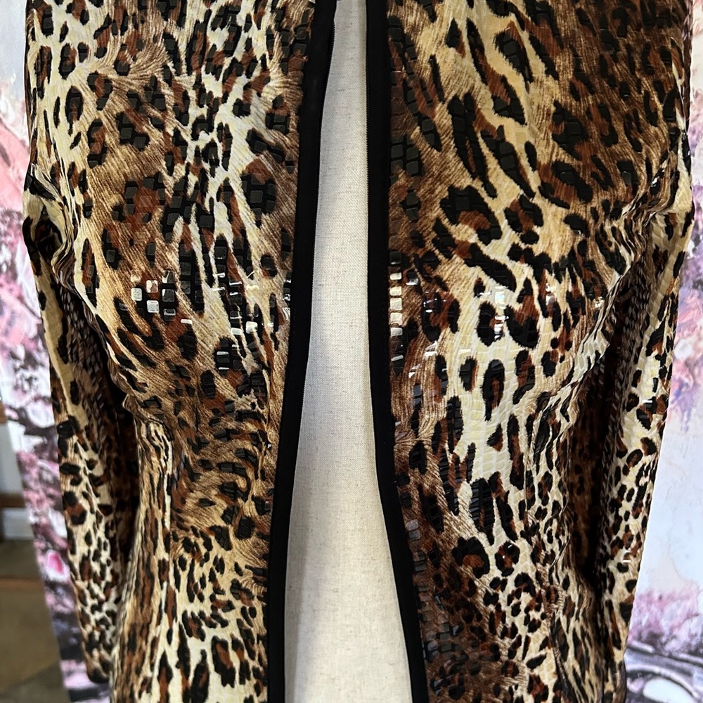 aDRESSing Woman- Leopard Print Clear Sequins Jacket. Size M.